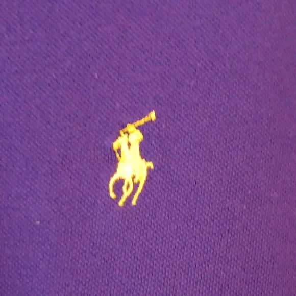 Polo Ralph Lauren Mens Purple Short Sleeve Polo Shirt LT Tall Yellow Pony Logo - Picture 3 of 10